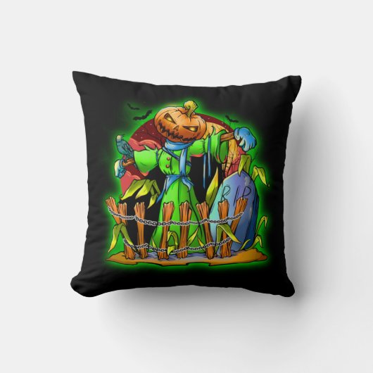 ハロウィーンレディースカカボンプキンヘッドRIPこうもり クッション (正面)