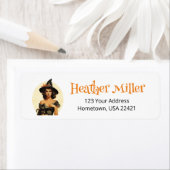 ハロウィーンレトロウィッチ差出人住所ラベル ラベル (インサイチュ)