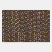 ハロウィーンレトロオレンジ水玉模様ブラックバックグラウンド ラッピングペーパーシート (正面2)