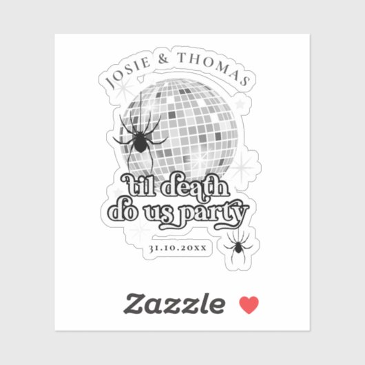 ハロウィーンレトロスパイダーズ&ディスコ結婚ボール シール (シート)