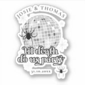 ハロウィーンレトロスパイダーズ&ディスコ結婚ボール シール (正面)