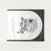 ハロウィーンレトロスパイダーズ&ディスコ結婚ボール タペストリー (正面(横))