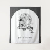 ハロウィーンレトロスパイダーズ&ディスコ結婚ボール タペストリー (正面)