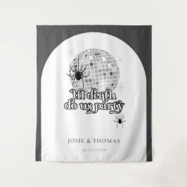 ハロウィーンレトロスパイダーズ&ディスコ結婚ボール タペストリー