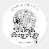 ハロウィーンレトロスパイダーズ&ディスコ結婚ボール ラウンドシール (正面)