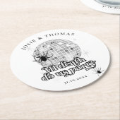 ハロウィーンレトロスパイダーズ&ディスコ結婚ボール ラウンドペーパーコースター (アングル)