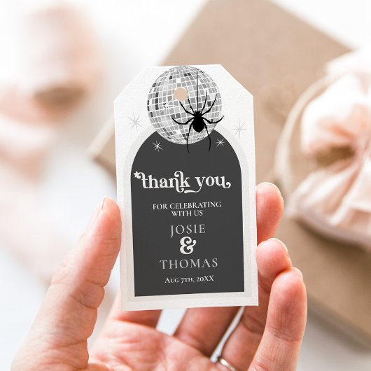 ハロウィーンレトロディスコスパイダーズ&ディスコ結婚ボール ギフトタグ
