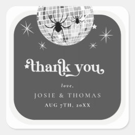 ハロウィーンレトロディスコスパイダーズ&ディスコ結婚ボール スクエアシール