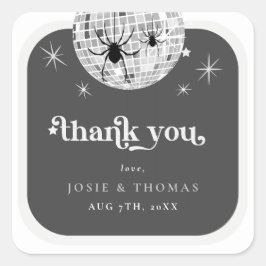 ハロウィーンレトロディスコスパイダーズ&ディスコ結婚ボール スクエアシール