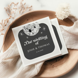 ハロウィーンレトロディスコスパイダーズ&ディスコ結婚ボール スタンダードカクテルナプキン