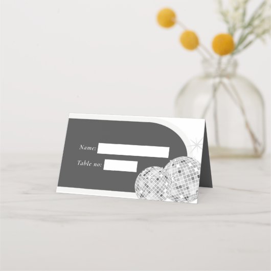 ハロウィーンレトロディスコスパイダーズ&ディスコ結婚ボール プレイスカード (正面)