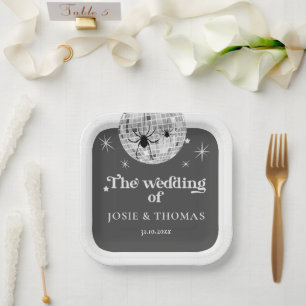 ハロウィーンレトロディスコスパイダーズ&ディスコ結婚ボール ペーパープレート