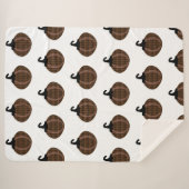 ハロウィーンレトロハートカボチャ シェルパブランケット (正面(横))