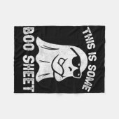 ハロウィーンレトロブー幽霊これはSome Boo Sheet フリースブランケット (正面(横))