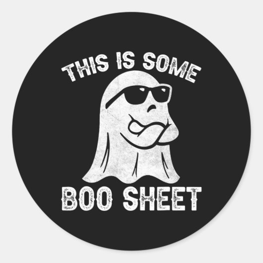 ハロウィーンレトロブー幽霊これはSome Boo Sheet ラウンドシール (正面)