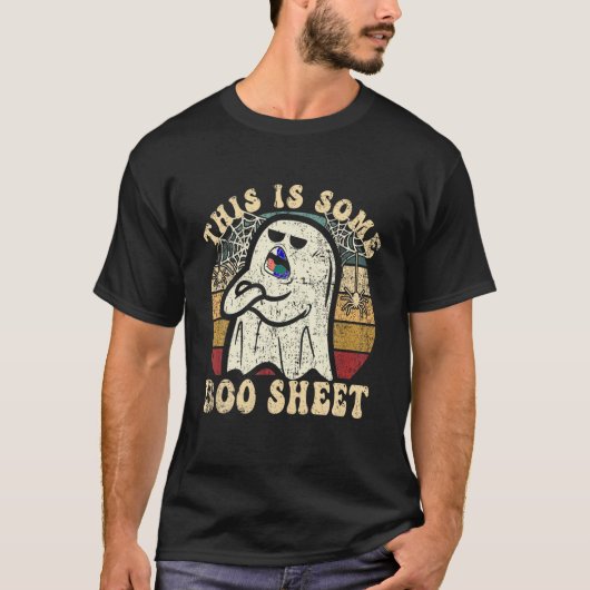 ハロウィーンレトロブー幽霊これはSome Boo Sheet Tシャツ (正面)