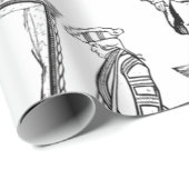 ハロウィーンロココバロック骨格トワールスカル ラッピングペーパー (ロールコーナー)