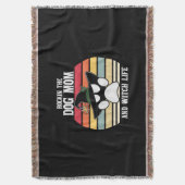 ハロウィーンロックインザドッグママとウィッチライフクリスマス スローブランケット (正面縦)