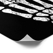 ハロウィーンロックハンドサインスケルトンロックNロールシンブ ポスター (角)