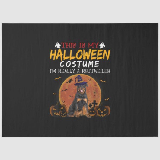 ハロウィーンロットワイラーおもしろい犬コスチューム愛好家 薄葉紙 (正面)