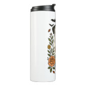 ハロウィーンロットワイラーと花 タンブラー (回転左)