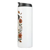 ハロウィーンロットワイラーと花 タンブラー (回転右)