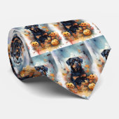 ハロウィーンロットワイラーカボチャ怖 ネクタイ (ロール)