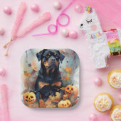 ハロウィーンロットワイラーカボチャ怖 ペーパープレート (パーティー)