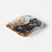 ハロウィーンロットワイラーカボチャ怖 ペーパープレート (傾斜あり)