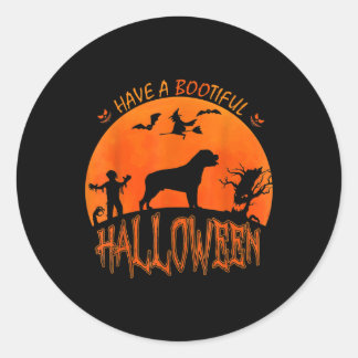 ハロウィーンロットワイラー犬おもしろい怖い衣装の恋人 ラウンドシール