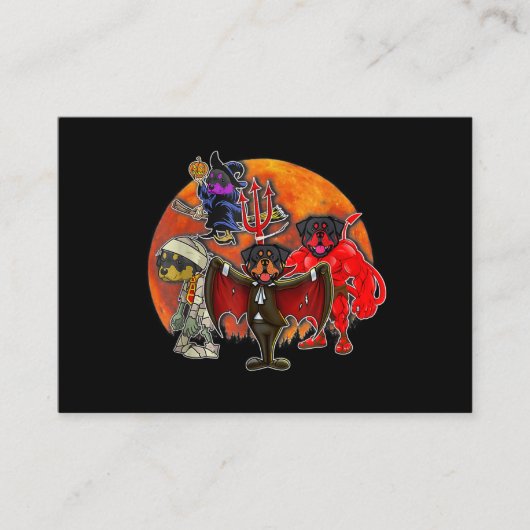 ハロウィーンロットワイラー衣装ミイラ邪悪な魔女ポンプ 名刺 (正面)