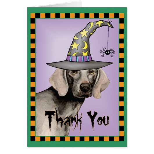 ハロウィーンワイマラナーサンキューカード (正面)