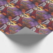 ハロウィーンワイヤフォックステリアヴァンパイアパンプキンス怖い ラッピングペーパー (角)