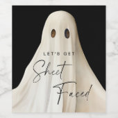 ハロウィーンワインボトルラベルLet's Get Sheet Faced ワインラベル (シングルラベル)