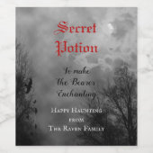 ハロウィーンワインポションパーティーの好意とラヴェンス ワインラベル (シングルラベル)