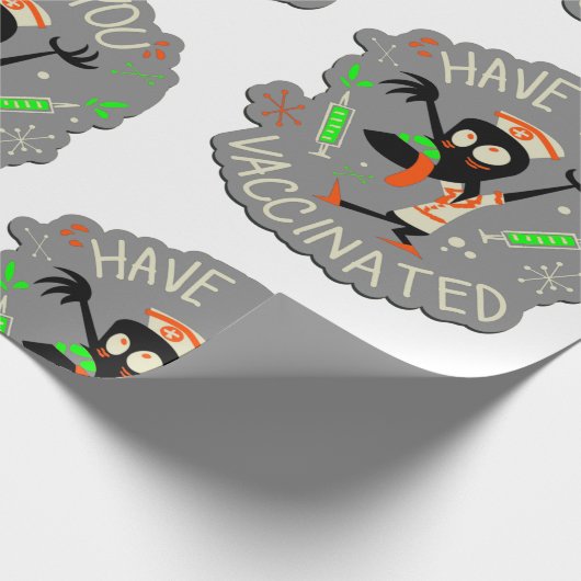 ハロウィーンワクチンナースモンスター不気味なコビデ ラッピングペーパー (角)