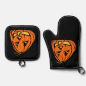 ハロウィーンワンキーパンプキン 鍋つかみ&鍋敷きセット (正面)