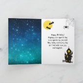 ハロウィーンワーウルフブルーハッピーバースデー カード (内部)