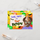 ハロウィーンワーウルフモンスター誕生日 カード (正面/裏面インサイチュ)