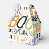 ハロウィーンワードタイポグラフィおもしろいパーティーの好意ボックス フェイバーボックス (裏面サイド)