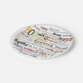 ハロウィーンワードタイポグラフィおもしろいパーティープレート ペーパープレート (アングル)