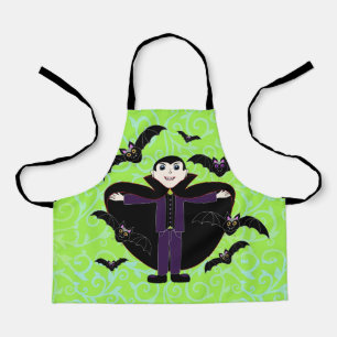 ハロウィーンヴァンパイアこうもりグリーン エプロン