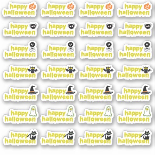 ハロウィーンヴァンパイアこうもりスパイダーウェブスカルウィッチハット シール (正面)