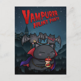 ハロウィーンヴァンパイアキャットバンパー シーズンポストカード