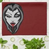 ハロウィーンヴァンパイアタオルカッコいいハロウィーンティータオル キッチンタオル (折り畳み)