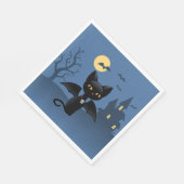 ハロウィーンヴァンパイアブラックキャットとウィング スタンダードランチョンナプキン (角)