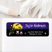 ハロウィーンヴァンパイア幽霊のよく出るハウスパープル ラベル (インサイチュ)