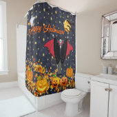 ハロウィーンヴァンパイア幽霊カボチャンプキンパーソナライズ シャワーカーテン (インサイチュ)
