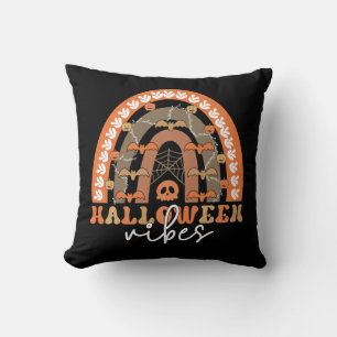 ハロウィーンヴィベスボホーレインボー不気味秋 クッション