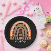 ハロウィーンヴィベスボホーレインボー不気味秋 ペーパープレート (パーティー)